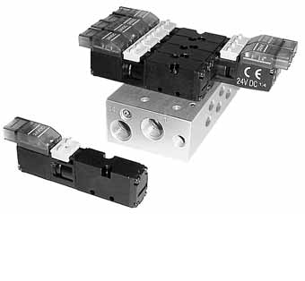 3/2 5/2 5/3 Micro Spool Valves Solenoid Air Operated  Tapped  Dia.3 , Dia. M5 Subbase-Mounted Body With Side Outlets
